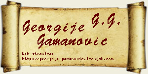 Georgije Gamanović vizit kartica